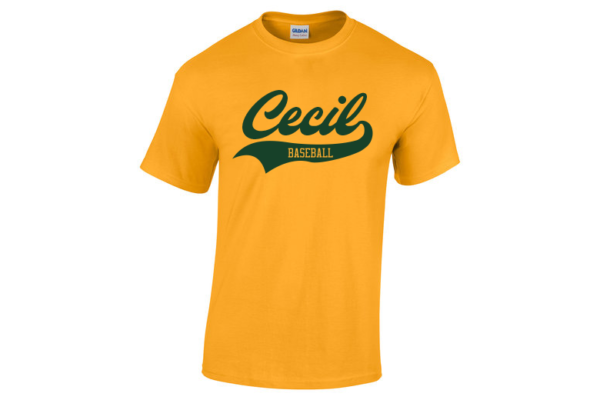 Cecil Baseball Script Tee